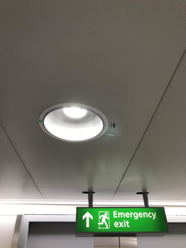 Airport Suspended Acoustic Ceiling 17 integrated light and signage